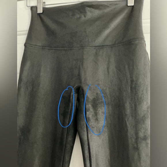 SPANX Faux Leather Black High Rise Ankle Leggings L - Picture 12 of 12